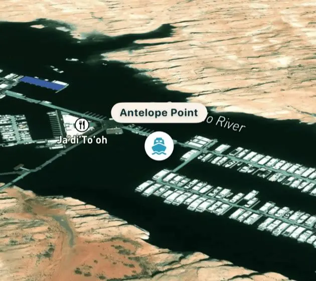 Lake Powell Navigator map of Antelope Point Marina